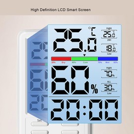 Digitale Temperaturfeuchtigkeitsmessgerät, Thermometer -Hygrometer mit Hintergrundbeleuchtung für Home Industrial, Drücken Sie Einfach die Kipptaste, um zwischen Celsius und