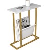 Yusong Small Narrow Side Table for Small Spaces, 17.7" W