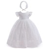 Leideur Baby Girl Christening Dress Long Blessing Dresses White Formal