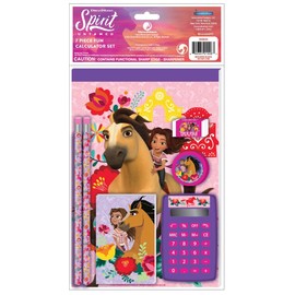 Spirit Kids Calculator School Supplies Set - 7 Piece Bundle for Back to School