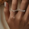 925 Sterling Silver Link Chain Fidget Rings with Dangle Bead