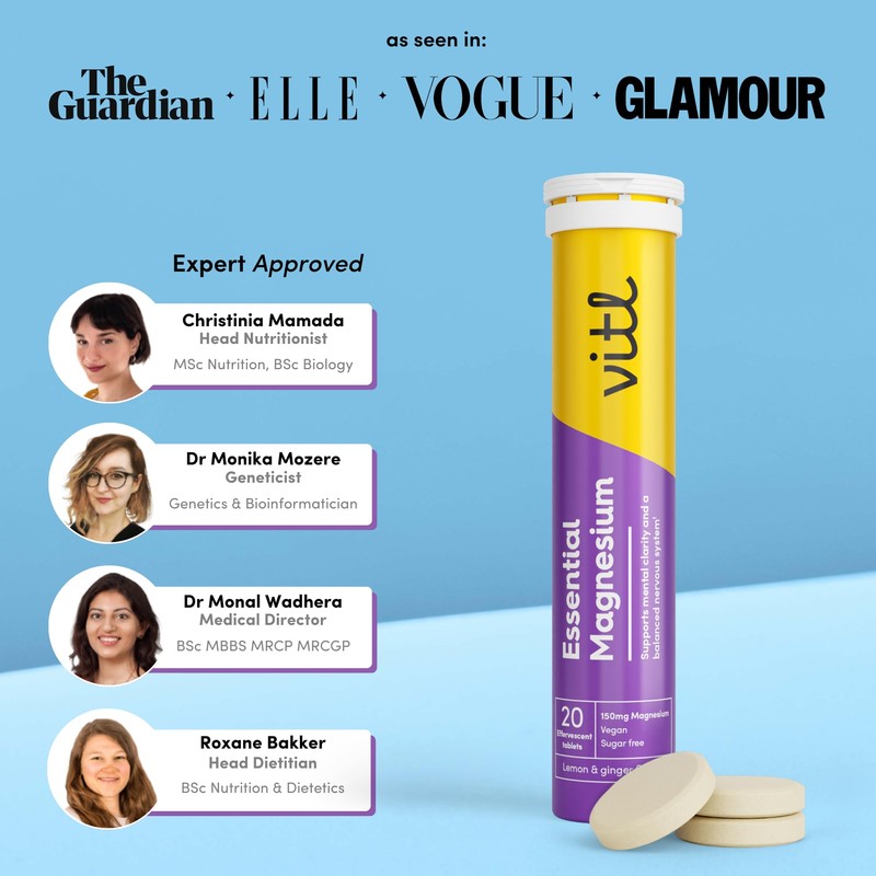 Vitl Essential Magnesium Effervescent Tablets | Supports Better Sleep, Calmness
