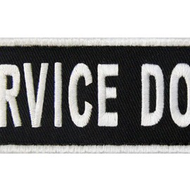 Dog Warning Sign / Harnesses Embroidered Fastener Hook and Loop SERVICE DOG
