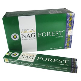 Golden Nag Forest Agarbathi Incense Sticks, 12 x 15g Packs