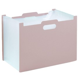 K-AAFY Document File Large Capacity 13 Pockets Freestanding Telescopic A4 Size Document File Organizing Home Office (Pink)
