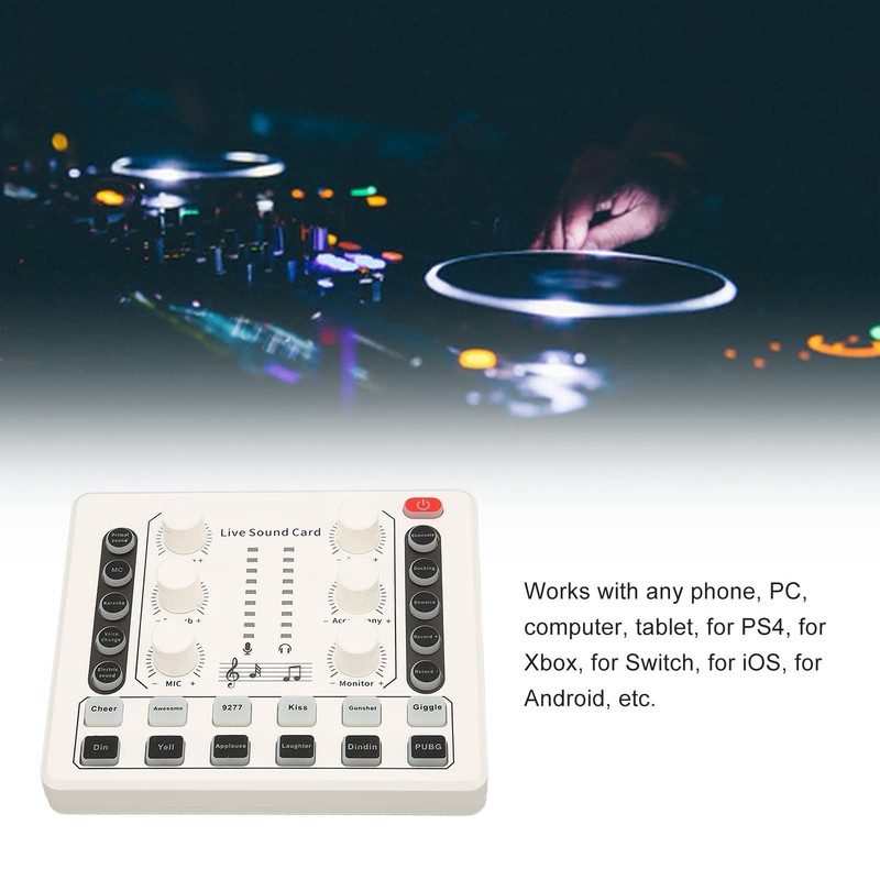 M8 Podcast Live Sound Card, Multiple Sound Effects Voice Changing
