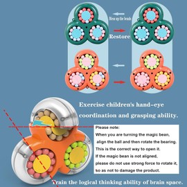 AzxndyMagic Bean Rotating Cube, Magic Bean Rotating Cube Toy for Children, Magic Bean Finger Educational Toy, Stress Reducing IQ Puzzle Gift for Teenagers, Adults and Children Over 3 Years Old (Blue)