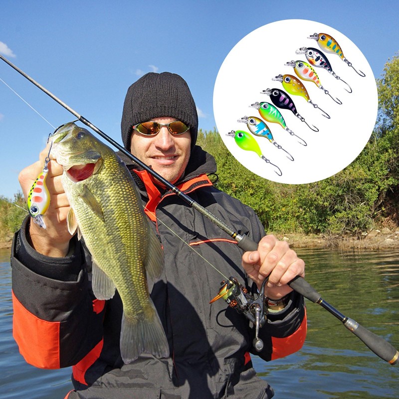 Raheem 8pcs Fishing Lures, Multi Jointed Lifelike Swimbaits Hard Crankbaits,