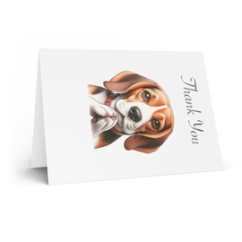 DistinctInk Greeting Card/Note Card -Beagle Colored Pencil Drawing Birthday - PACK of 25