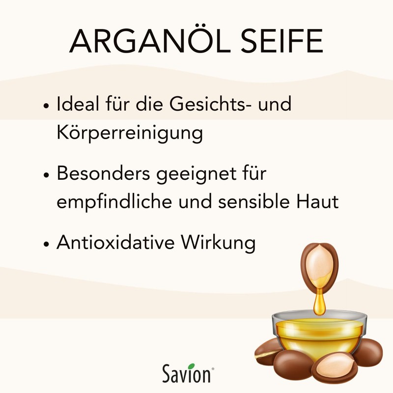 Savion Body soap, argan oil plus, vegan, palm oil-free, 160