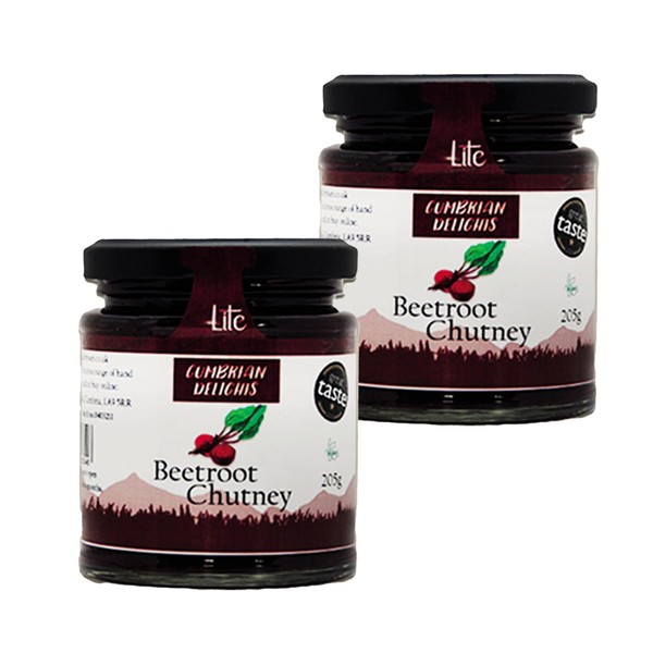 Cumbrian Delights Beetroot Chutney Twin Pack, Rich & Earthy Flavour, Handcrafted in the Lake District, No Flavourings & Additives, Gluten Free, Vegan 2 x 250g
