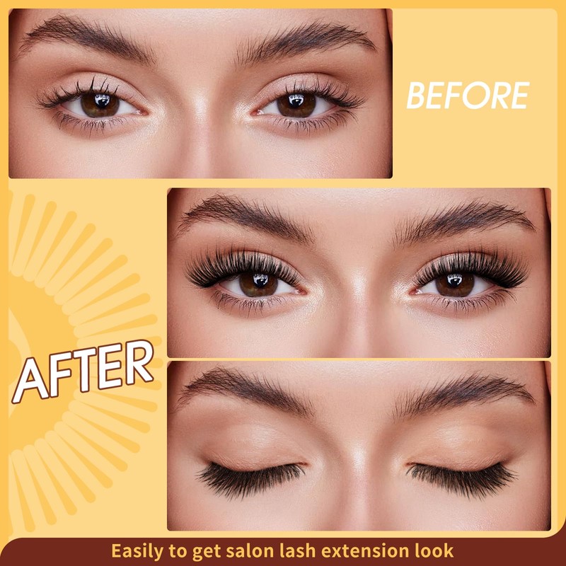 QUEWEL Magnetic Eyelashes Natural Look, Reusable Magnetic Lashes kit with