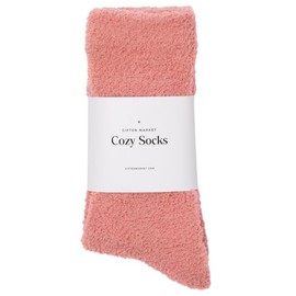 Women's Fuzzy Cloud Socks - Cozy, Comfy, and Luxuriously Soft Sleep Socks - Perfect Gifts for Warmth and Comfort (1 Pair, Rosette)