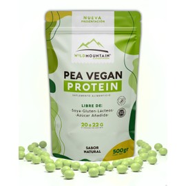 Wildmountain - Proteína Vegana de Chícharo 500 gr | Suplemento Alimenticio Natural Sin Azúcar, Soya, Gluten ni Lácteos.