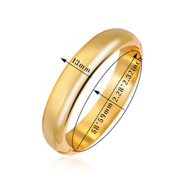 Eigso 13 mm didelis paauksuotas stambus apyrankė apyrankė bangle moterims vyrams madinga storio lanko formos atviros rankogalių apyrankės apyrankės moteriai vyras, Zinc, No gemstone