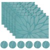 Placemats and Coaster Sets Teal Set of 6 - Woven