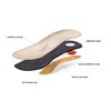 Finest cowhide leather insoles with metatarsal and longitudinal arch support,
