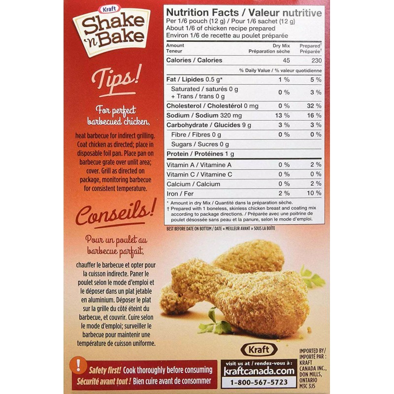 Kraft Shake 'n Bake Original Coating Mix, 142g/5oz., {Imported from