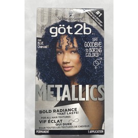 Schwarzkopf Got2b Metallics Permanent Hair Color Kit #M66 BLUE CHARCOAL