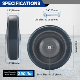 weyleity 8 Pack 5" Shopping Cart Replacement Wheels Kit
