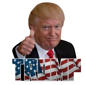 Car Window Decal Funny 3D Trump Decals Car Sticker Window Cling Automotive Decal for Any Smooth Surface - Gift for Friends/Family - Trump 2024 Sticker (Trump Thumbs Up) - Made in USA