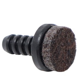 Adsamm® / 32 x Lamellar Plugs with Felt/Black/Diameter 5-6 mm/Round/Furniture Glides for Steel Tube Chairs/End Caps for Round Pipes