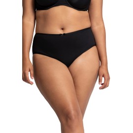 Ulla Popken Damen Slips, 5er-pack Taillenslip, Schwarz, 58-60 EU