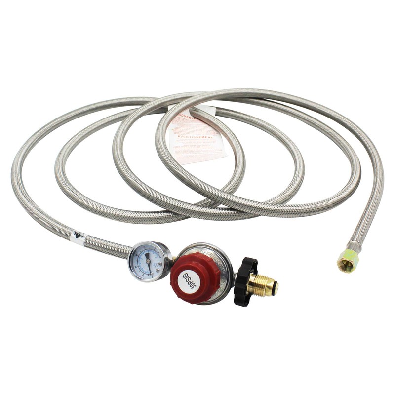MCAMPAS 12FT 0-30 PSI High Pressure Adjustable Propane Regulator with