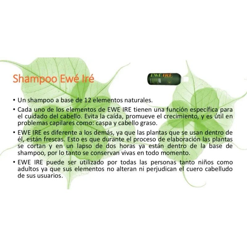 Shampoo Orgánico Y Ecológico Ewé Iré - 500ml