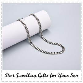 KORAS Son Gifts, Cuban Chain Necklace Boys Gifts for Son from Mum Dad, Son Jewellery Presents for Birthday Christmas Graduation