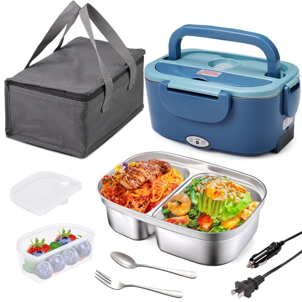 Kabbas Electric Lunch Box Food Heater with 2 Compartments, 80W
