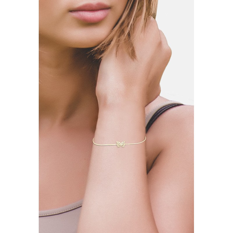 Sofia Milani - Women's Bracelet 925 Silver Butterfly Pendant, Yellow