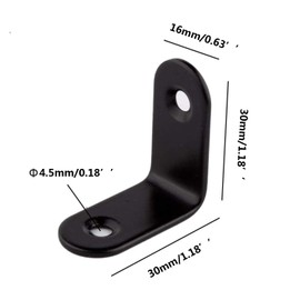 ULIFESTAR Corner Bracket Shelf Bracket,Heavy Duty Black Stainless Steel L Corner Brace,Right Joint Angle Brackets Floating Shelf Supports Wall Hanging Fastener 8 Pack Black 1.2''