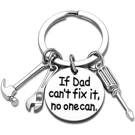 Keychain Father's Day Birthday Christmas Gifts Personality Key Chain for Dad Papa Daddy from Daughter Son - If Dad Can't Fix It No One Can.