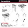 DuraSteel Wall Mount Faucet Installation Kit - Commercial Kitchen Faucet