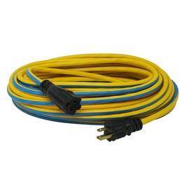 Soutwire 14/3 Push-Lock SJTW Locking Extension Cord; 50-Foot; Yellow/Blue, 02438