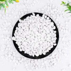 WHANLEY L&Q 2.5 LB Matte Smooth Natural White River Rocks(0.4~0.8 Inches) White Gravel,Vase Filling Stone,Pea Gravel,Decorative Stones,Small Rock,White Gravel for Fish Tank,Aquarium Gravel,Gravel