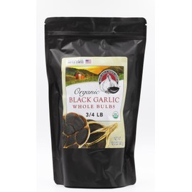 Black Garlic "Organic American" Whole Bulbs (12 Oz bag) Aged and Fermented 120 Days.