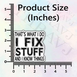 (3Pcs) That's What I Do I Fix Stuff and I Know Things Funny Sarcastic Quotes Vinyl Stickers for Laptops Water Bottles Phones Tumblers Notebooks Cars Mugs Size 3 x 3 Inch