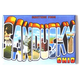 Greetings from Sandusky Ohio Fridge Magnet (1.75 x 2.75 inches)