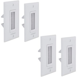 Echogear Wall Brush Plate 2 Pack For Hiding Up To 8 Low Voltage Cables - Sturdy Brushes With Cable Catching Design - Ideal Cable Pass Through For Wall Mounted TVs