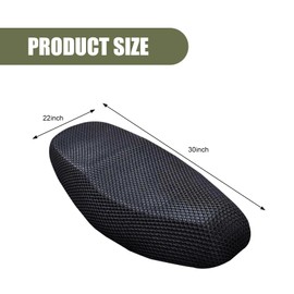 DACIRTY Motorcycle Seat Cover, Heat-insulating Double-sided Mesh Holes Breathable Burn-resistant Honeycomb Mesh Motorcycle Seat Pad, Detachable & Washable Summer Essential Accessory (Black)