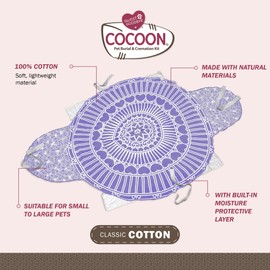 Sweet Goodbye Cocoon® - Eco-Friendly Pet Burial & Cremation Ceremony Kit (Classic Cotton)- Casket for All Pets & Breeds - Dogs Cats Rabbits Birds & More (Choose Size & Color) (Large, White/Lavender)