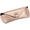 RafiCaro Eyeglass Case Genuine Leather Women Slim Soft Semi-Hard Magnetic
