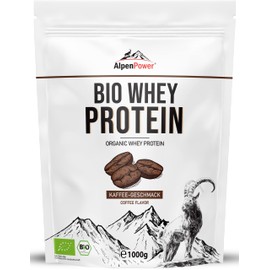 Alpenpower AlpenPower BIO WHEY Protein Kaffee 1 kg - 100% natürliche Zutaten & ohne Zusatzstoffe - Hochwertiges CFM Eiweiß-Pulver aus bester Bio-Alpenmilch