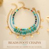 Fashband Boho Layered Anklets Turquoise Beaded Ankle Bracelets Sequins Beach