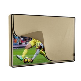 iBirdie Outdoor Waterproof and Weatherproof TV Cover with Zipper for 70 to 75 inch Outside Flat Screen TV, Beige 600D Thick Fabric Protector