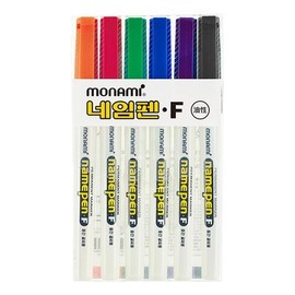 Monami Name Pen F 6-Color Set (1.0mm 6 Colors) / 모나미 네임펜F6색세트(1.0mm 6색)