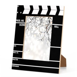 Pardick Film Clapboard 8x10 Picture Frame, Black White Wooden Photo Frames for Tabletop and Wall Display, Picture Frame Home Decor