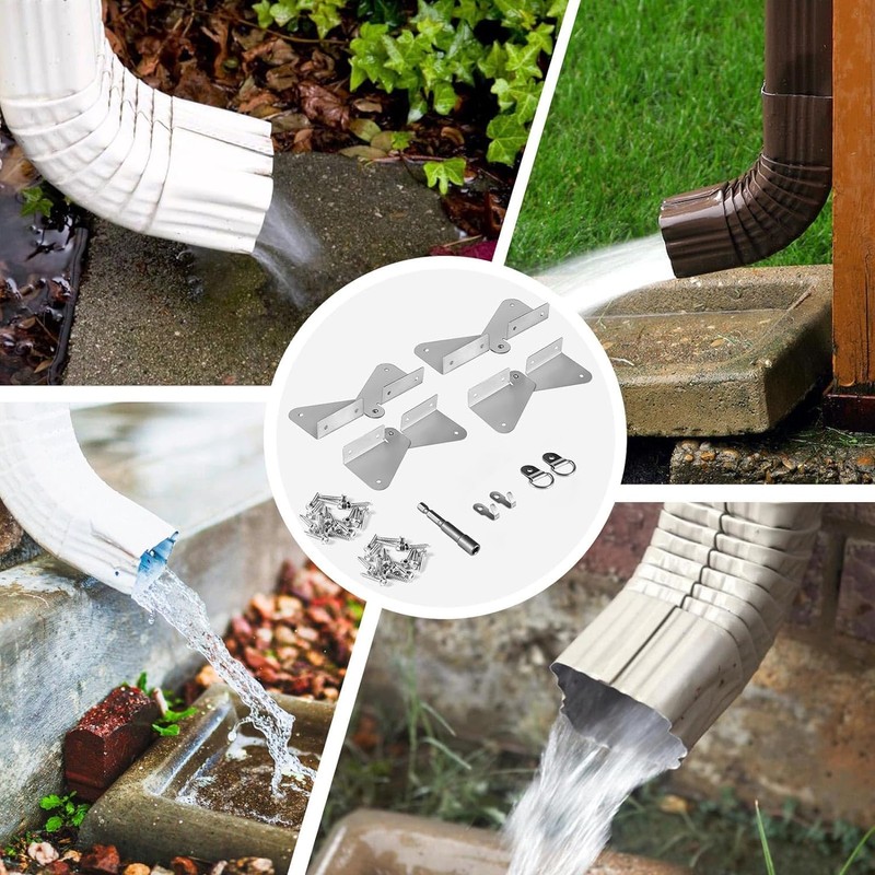 Lipshome 2-Piece Set of 4 Gutter Extension Hinge, Includes Water